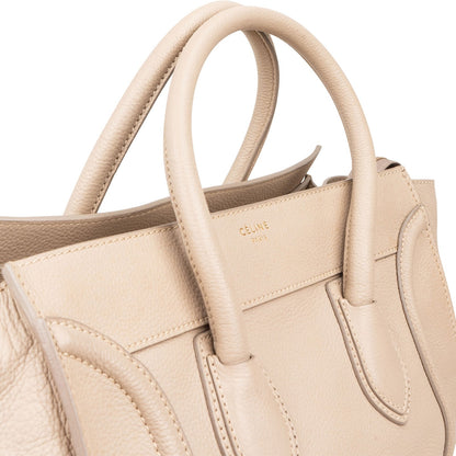Céline Drummed Calfskin Large Luggage Handbag