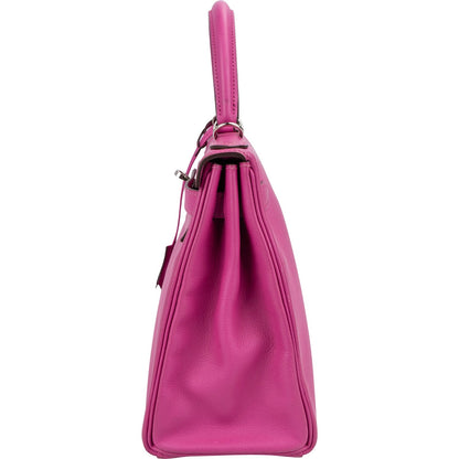 Hermès Pink Chevre Leather Palladium Kelly 28 Handbag