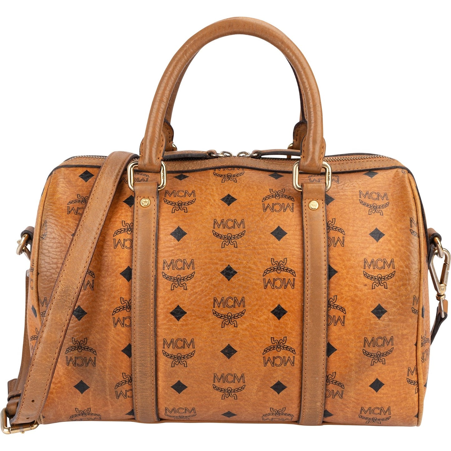 MCM Monogram Visetos Boston Handbag
