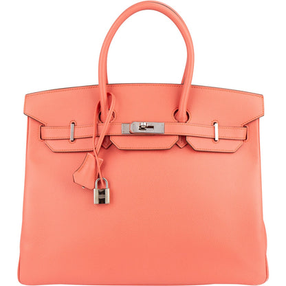 Hermès Flamingo Epsom Leather Birkin 35 Handbag