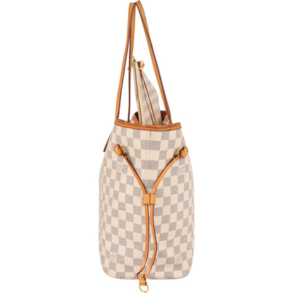 Louis Vuitton Monogram Damier Azur Canvas Neverfull MM Shoulder Bag