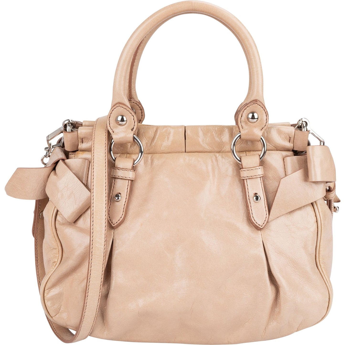 Miu Miu Vitello Lux Bow Bag Handbag