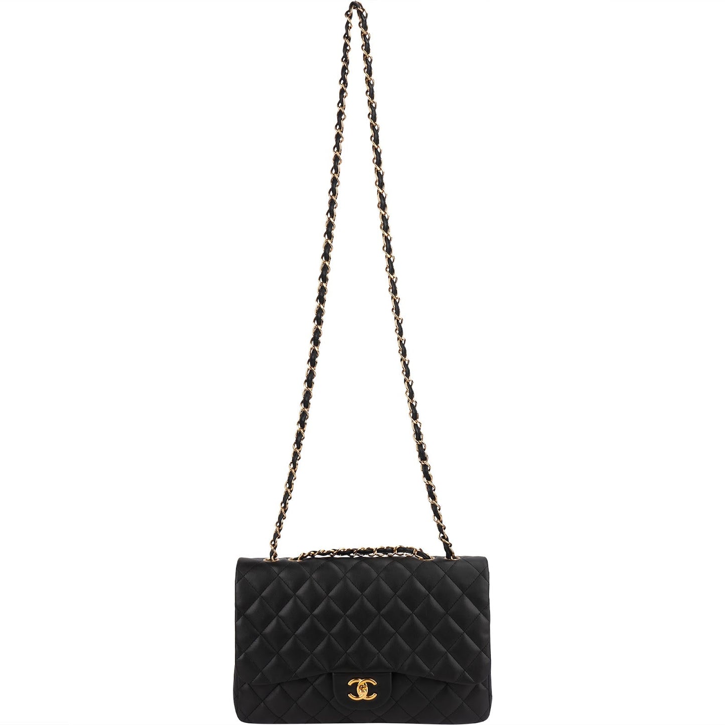 Chanel Quilted Lambskin Jumbo Single Flap Shoulder Crossbody Bag
