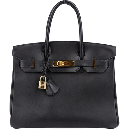Hermès Noir Swift Leather Birkin 30 Handbag