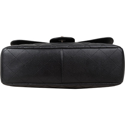 Chanel Quilted Caviar Leather Jumbo Single Flap Crossbody Bag