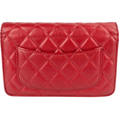 Chanel Quilted Caviar Leather Wallet on Chain Crossbody Bag