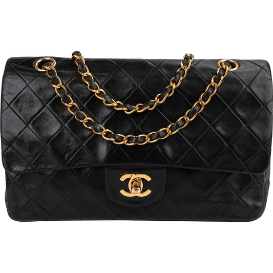 Chanel Quilted Lambskin 24K Gold Medium Double Flap Shoulder Bag