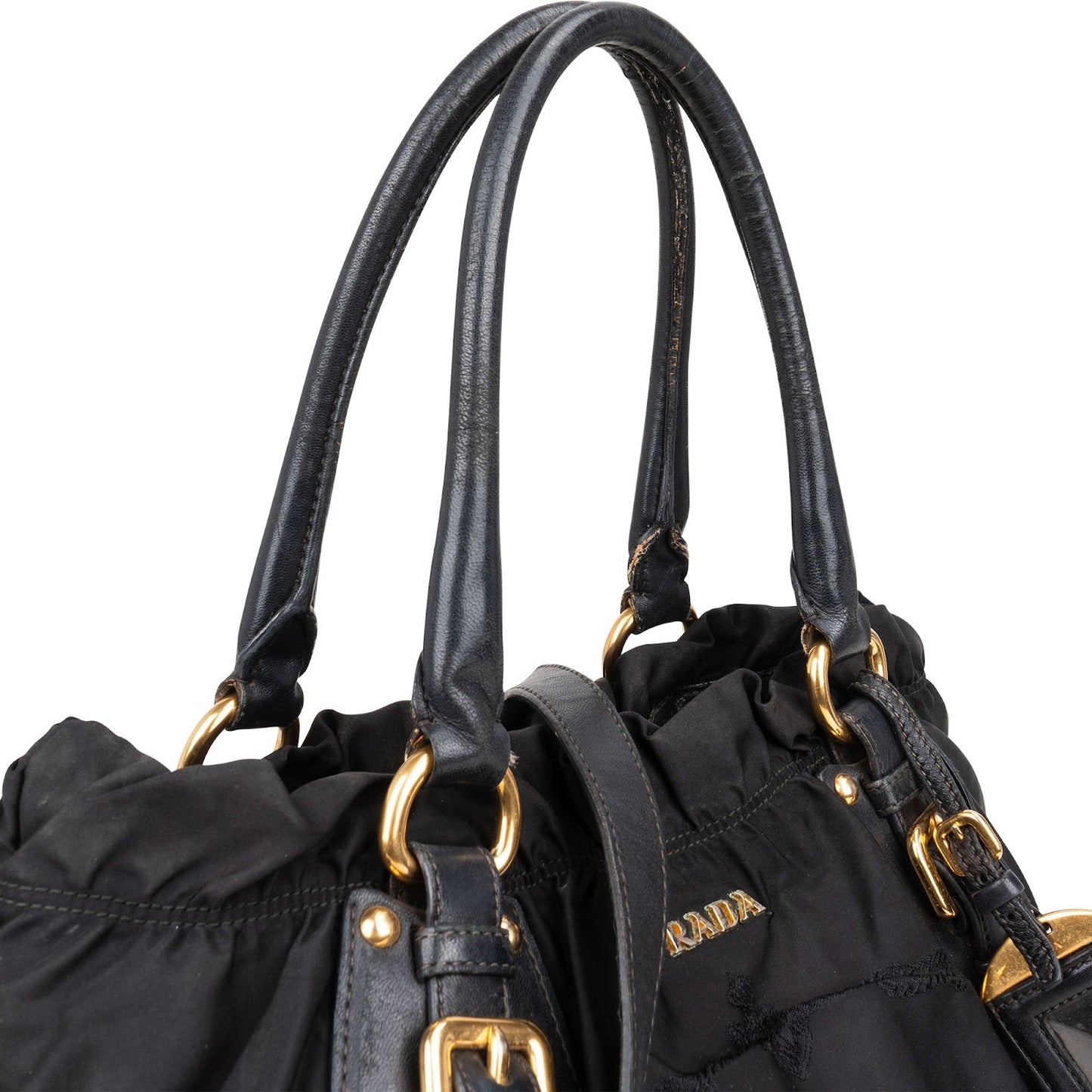 Prada Black Nylon Logo Handbag