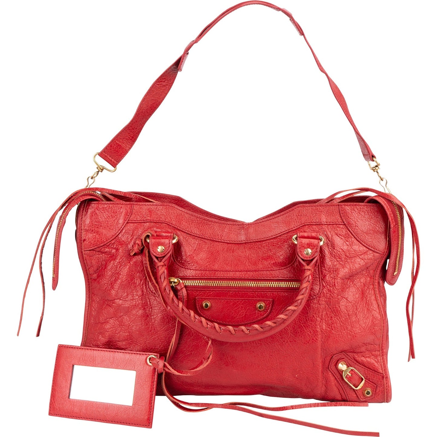Balenciaga Red Leather City Handbag