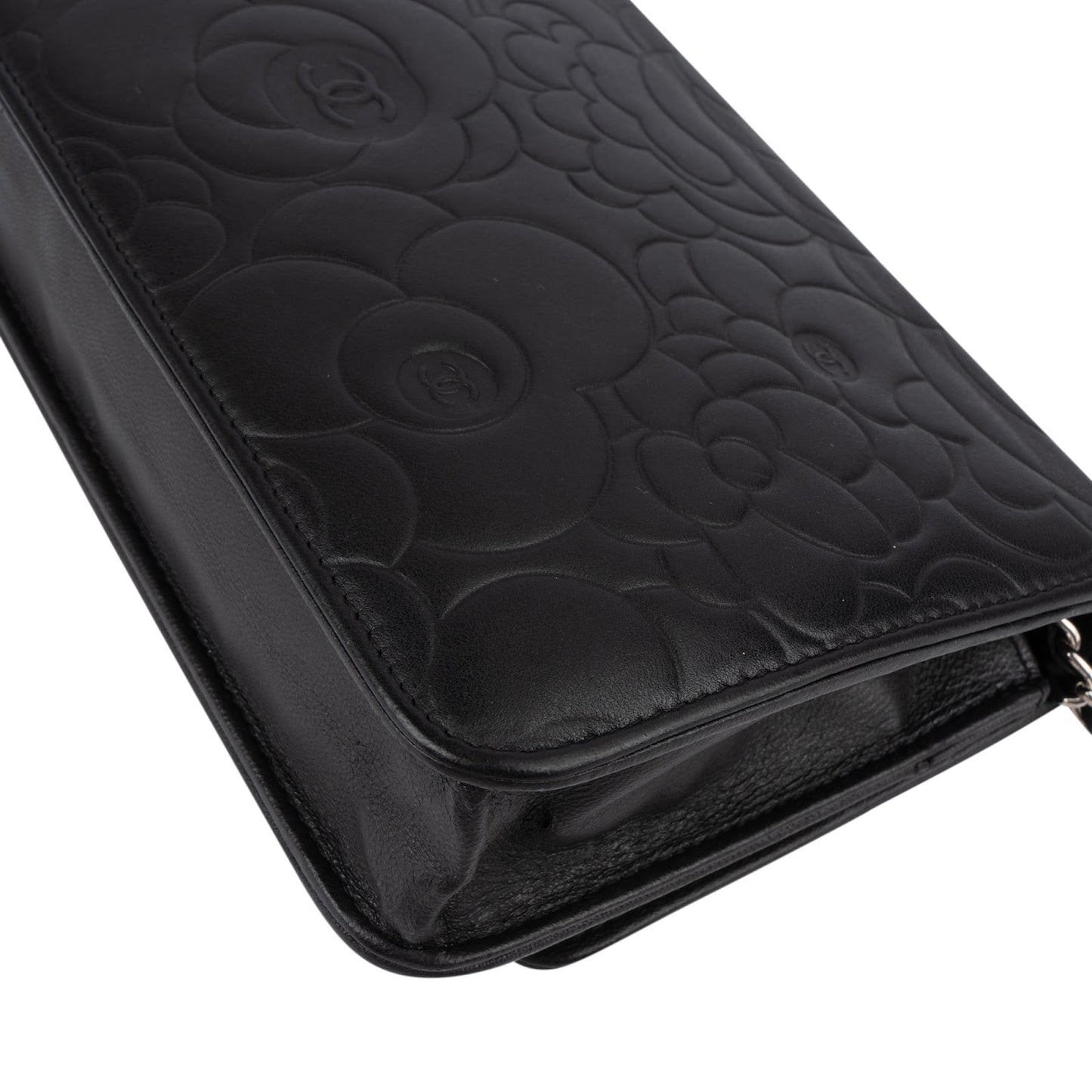 Chanel Camellia Lambskin Wallet On Chain Crossbody Bag
