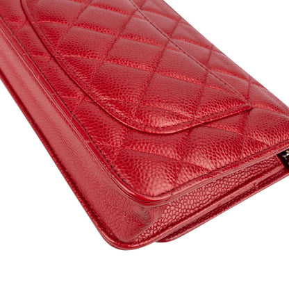Chanel Quilted Caviar Leather Wallet on Chain Crossbody Bag