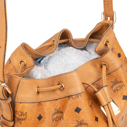 MCM Monogram Visetos Drawstring Bucket Crossbody Bag