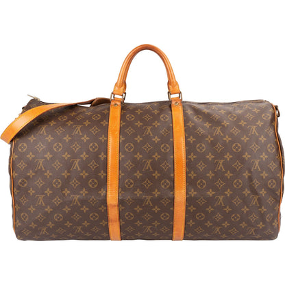 Louis Vuitton Monogram Canvas Keepall 60 Bandoulière Travel Bag