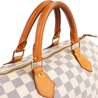 Louis Vuitton Monogram Damier Azur Canvas Speedy 30 Handbag