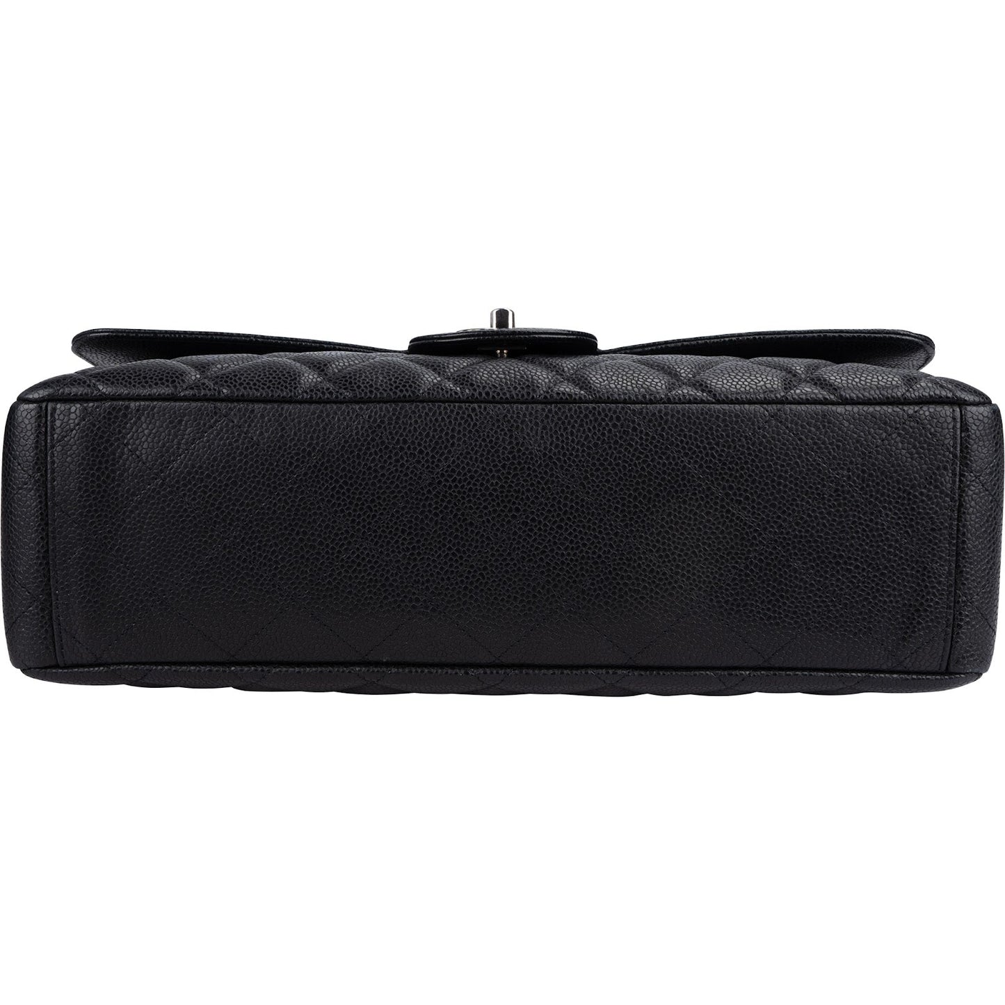 Chanel Quilted Caviar Leather Palladium Maxi Single Flap Crossbody Bag