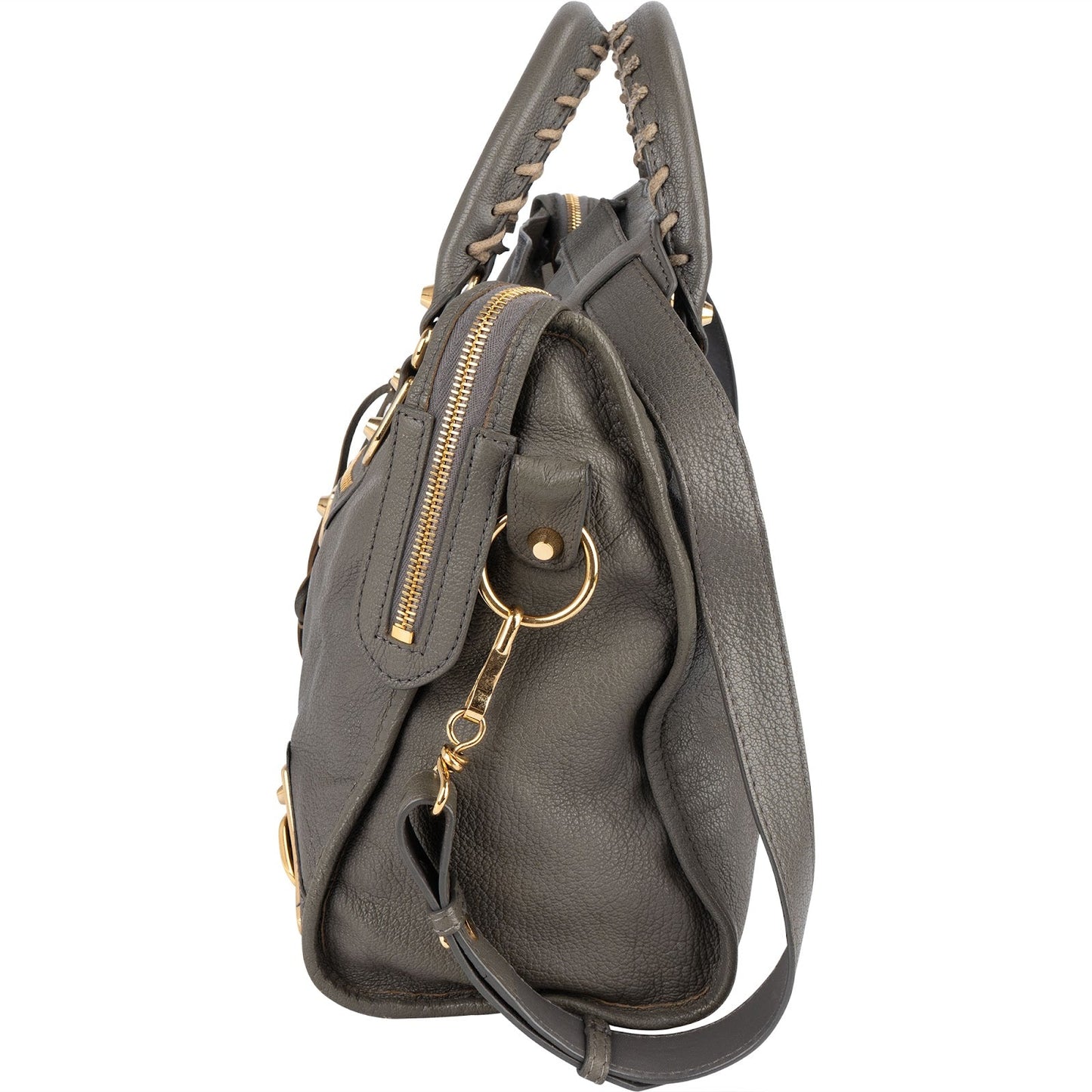 Balenciaga Grey Grained Leather City Handbag