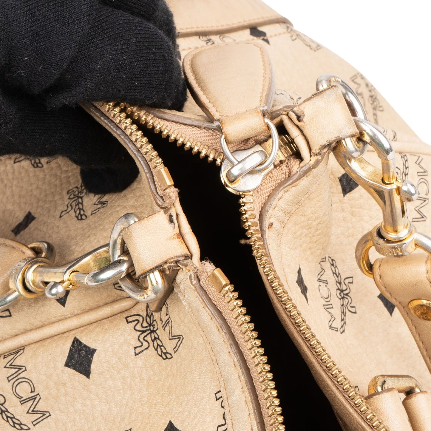 MCM Monogram Visetos Satchel Tote Handbag