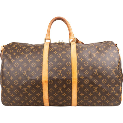 Louis Vuitton Monogram Canvas Keepall 55 Bandoulière Travel Bag
