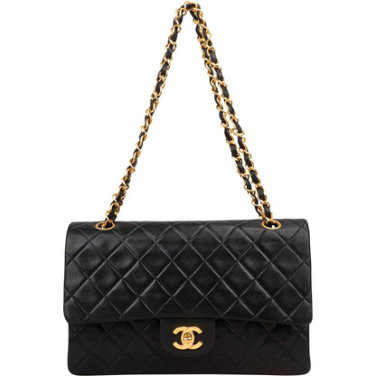 Chanel Quilted Lambskin Medium 24K Gold Double Flap Shoulder Bag
