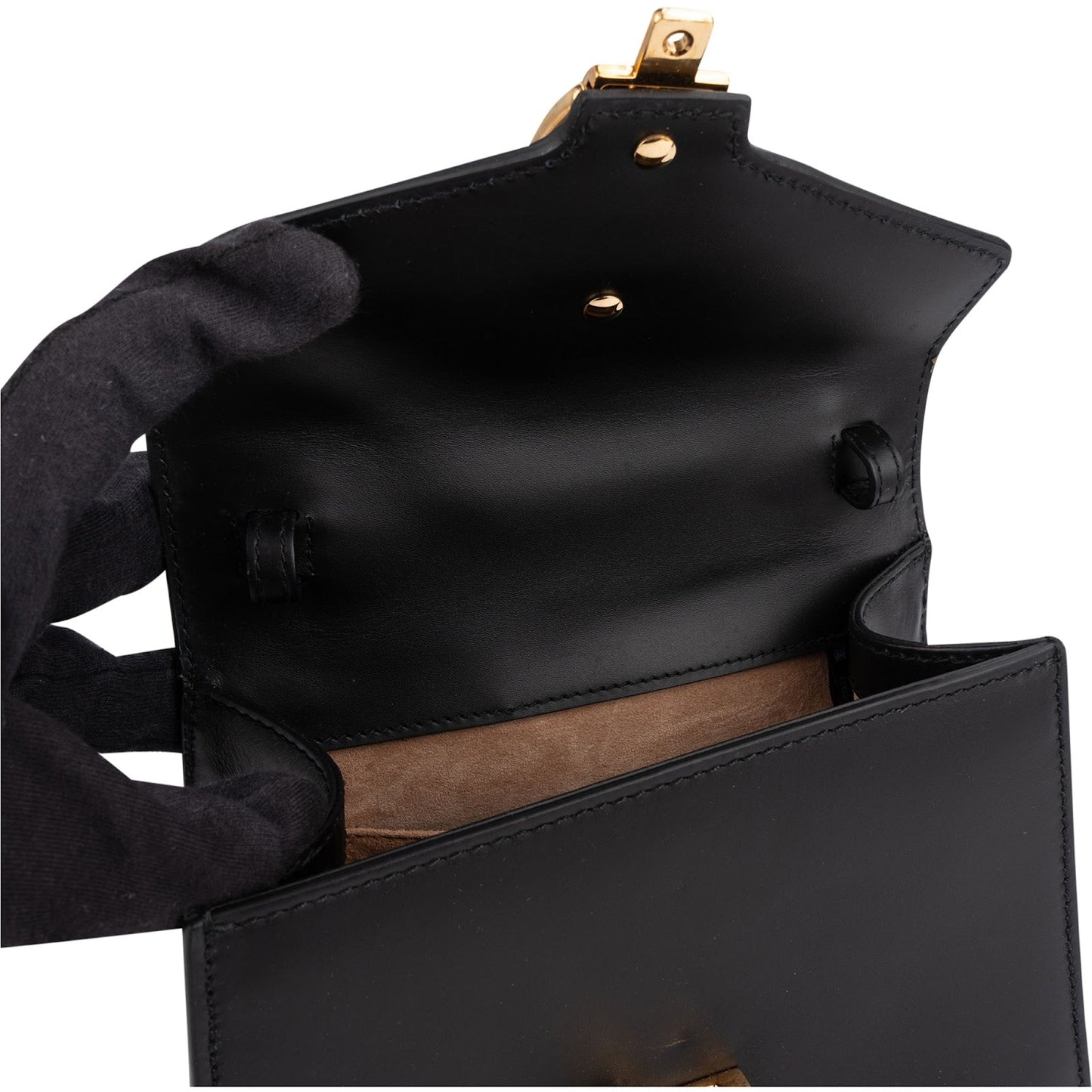 Gucci Black Leather Sylvie Sherry Line Handbag