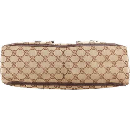 Gucci Monogram GG Canvas Abbey Double Pocket Tote Shoulder Bag
