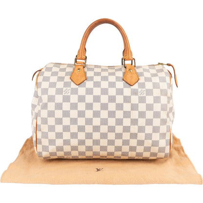 Louis Vuitton Monogram Damier Azur Speedy 30 Handbag