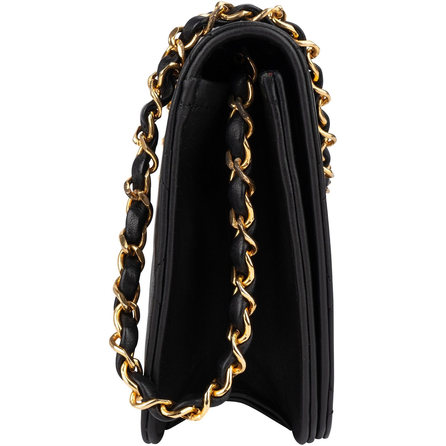 Chanel Quilted Lambskin 24K Gold Single Flap Shoulder Bag