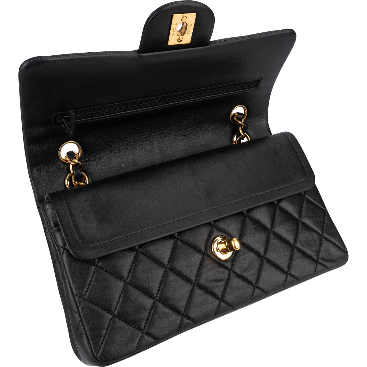 Chanel Quilted Lambskin 24K Small Double Flap Shoulder Bag