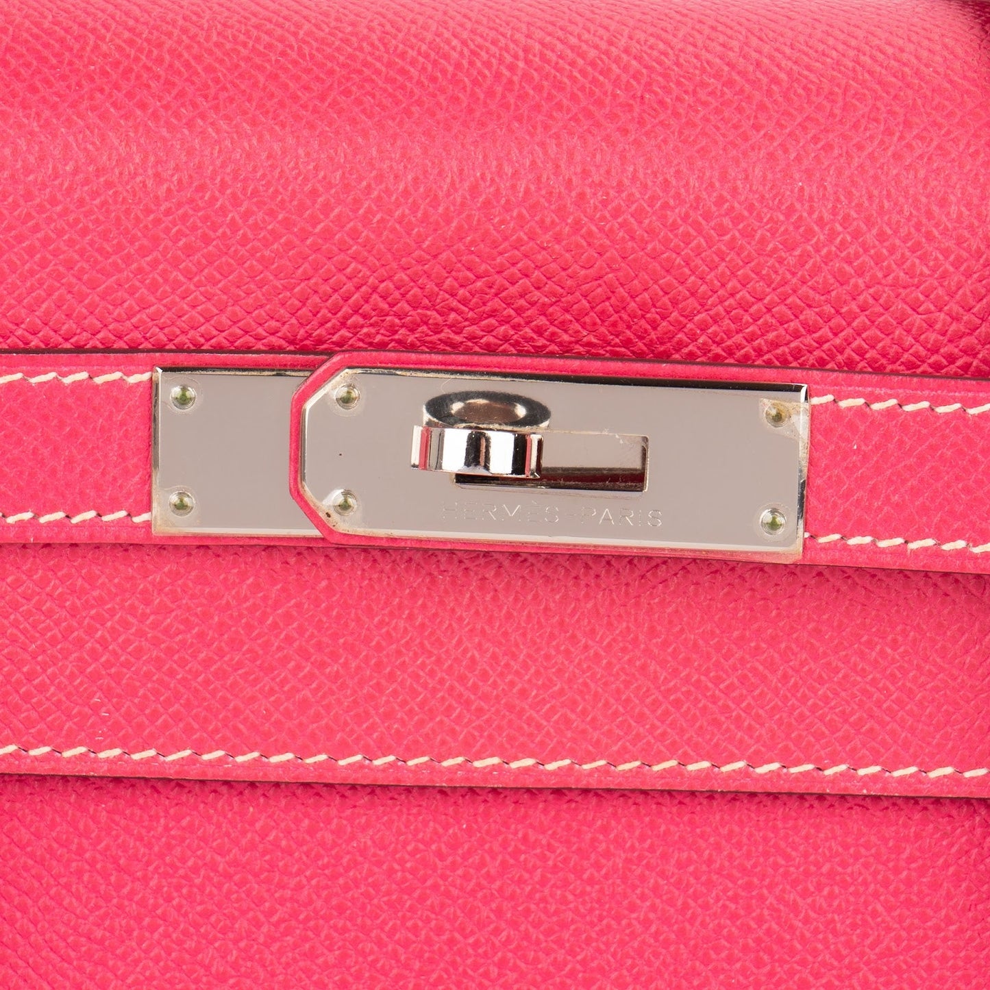 Hermès Epsom Leather Sellier Palladium Kelly 32 Handbag