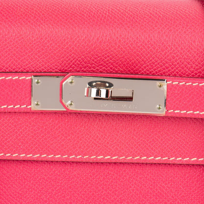 Hermès Epsom Leather Sellier Palladium Kelly 32 Handbag