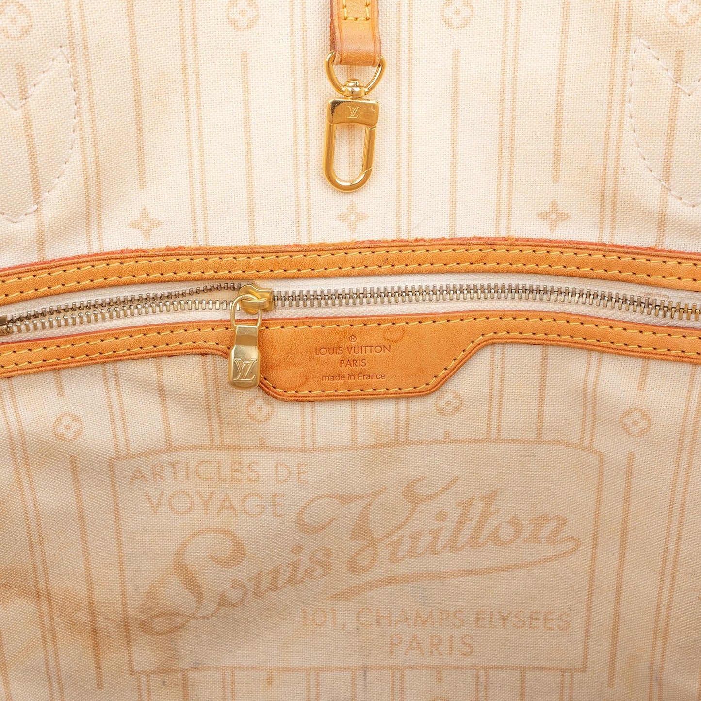 Louis Vuitton Monogram Damier Azur Canvas Neverfull MM Shoulder Bag