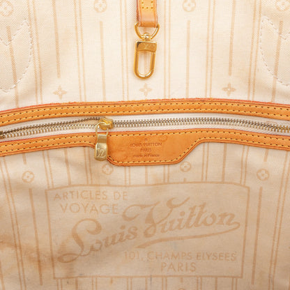 Louis Vuitton Monogram Damier Azur Canvas Neverfull MM Shoulder Bag
