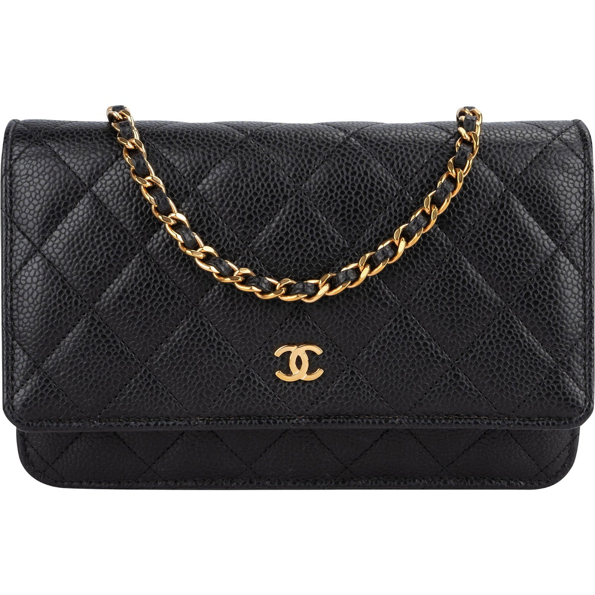 Chanel Quilted Caviar Leather Wallet On Chain Crossbody Bag