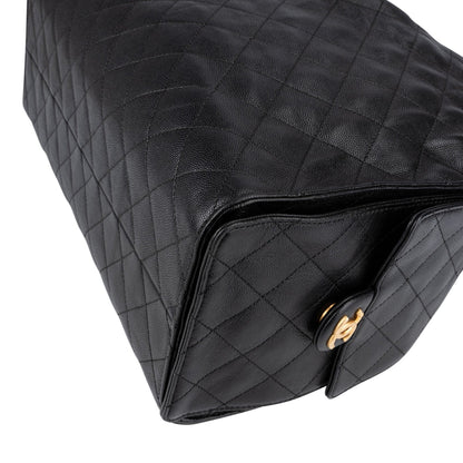 Chanel 25 Quilted Caviar Leather CC Drawstring Shoulder Bag Medium
