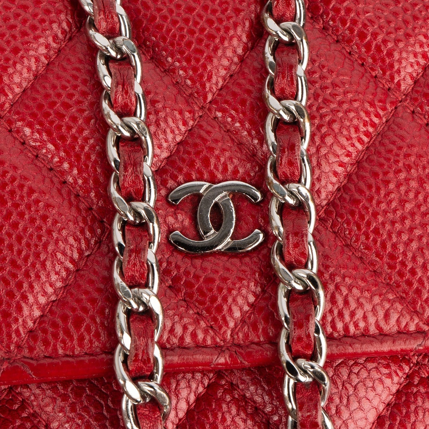 Chanel Quilted Caviar Leather Wallet on Chain Crossbody Bag