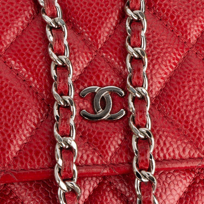 Chanel Quilted Caviar Leather Wallet on Chain Crossbody Bag