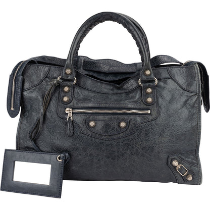Balenciaga Dark Blue Leather City Handbag