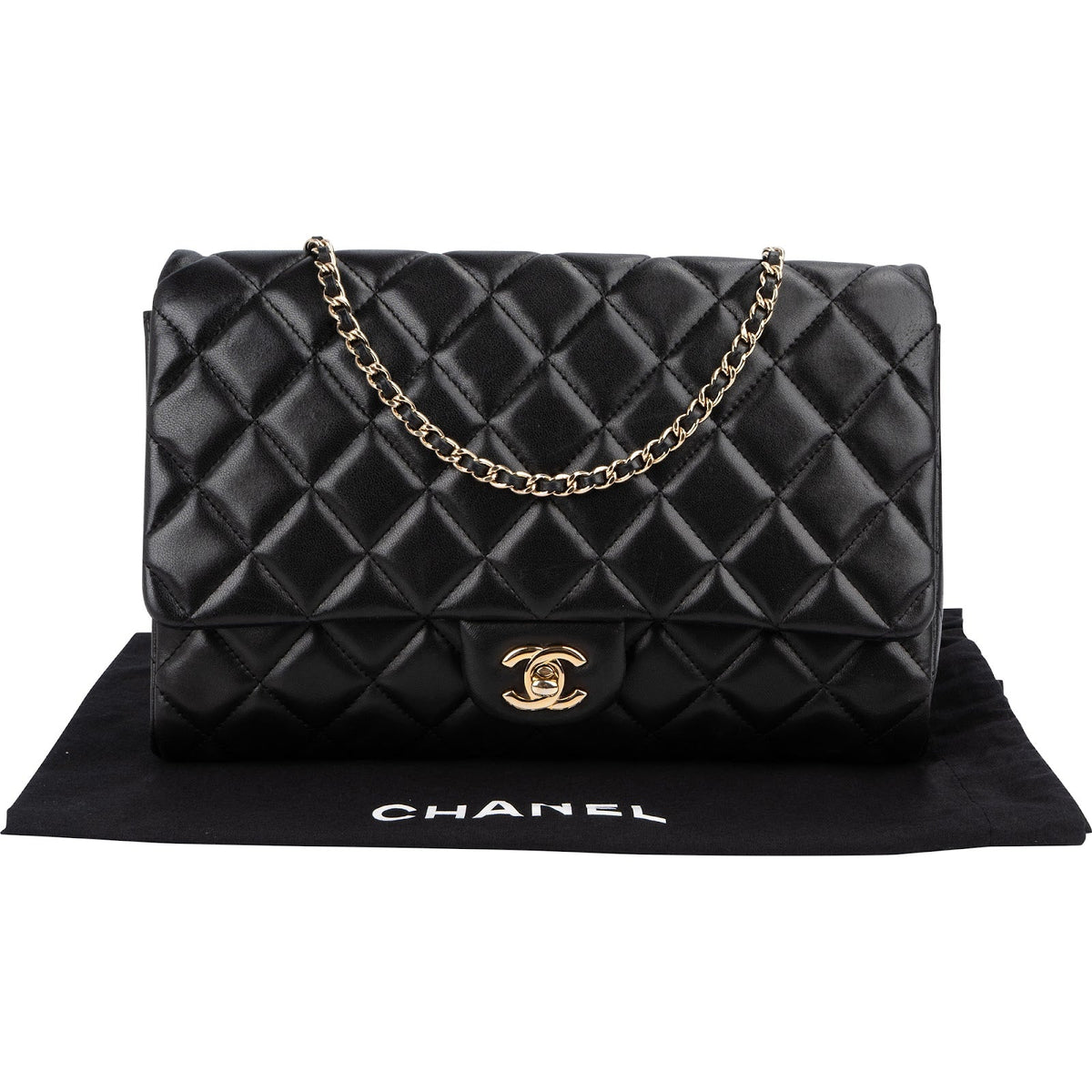 Chanel Quilted Lambskin Medium Single Flap Shoulder Bag
