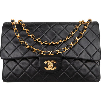 Chanel Quilted Lambskin Medium 24K Gold Double Flap Shoulder Bag