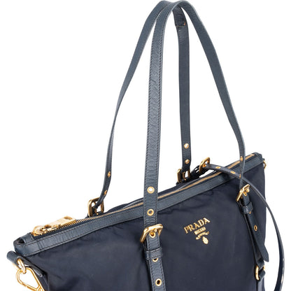 Prada Tessuto Saffiano Leather Tote Shoulder Bag