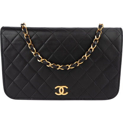 Chanel Quilted Lambskin 24K Gold Single Flap Shoulder Bag
