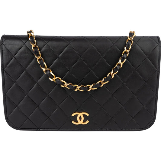 Chanel Quilted Lambskin 24K Gold Single Flap Shoulder Bag