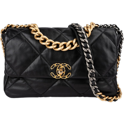 Chanel 19 Quilted Lambskin Single Flap Crossbody Bag Large