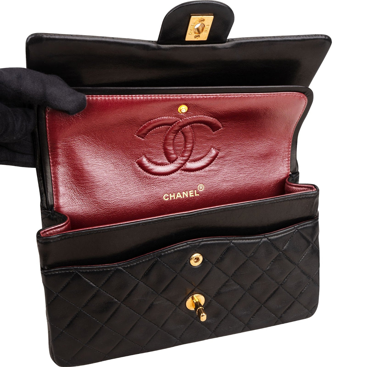 Chanel Quilted Lambskin 24K Gold Medium Double Flap Shoulder Bag