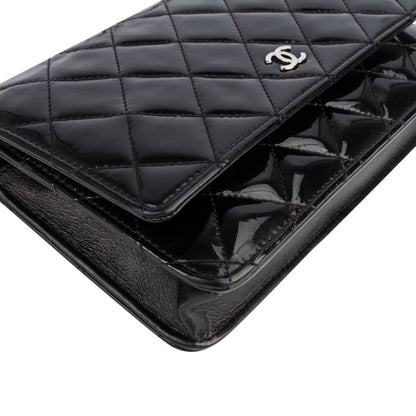 Chanel Quilted Patent Leather Wallet On Chain Crossbody Bag