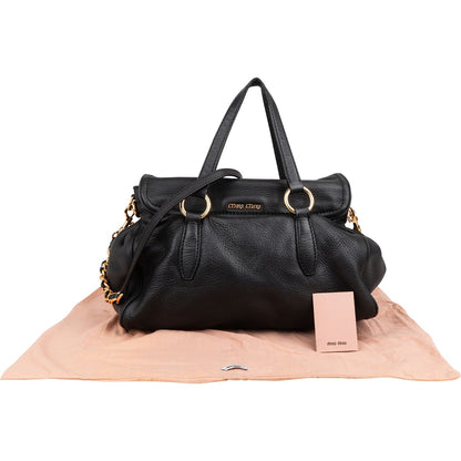 Miu Miu Vitello Daino Leather Bauletto Satchel Handbag