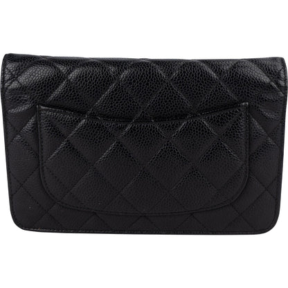 Chanel Quilted Caviar Leather Wallet On Chain Crossbody Bag