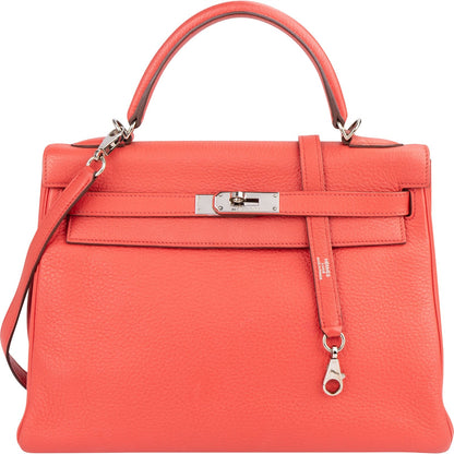 Hermès Grained Togo Leather Palladium Kelly Retourne 32 Handbag