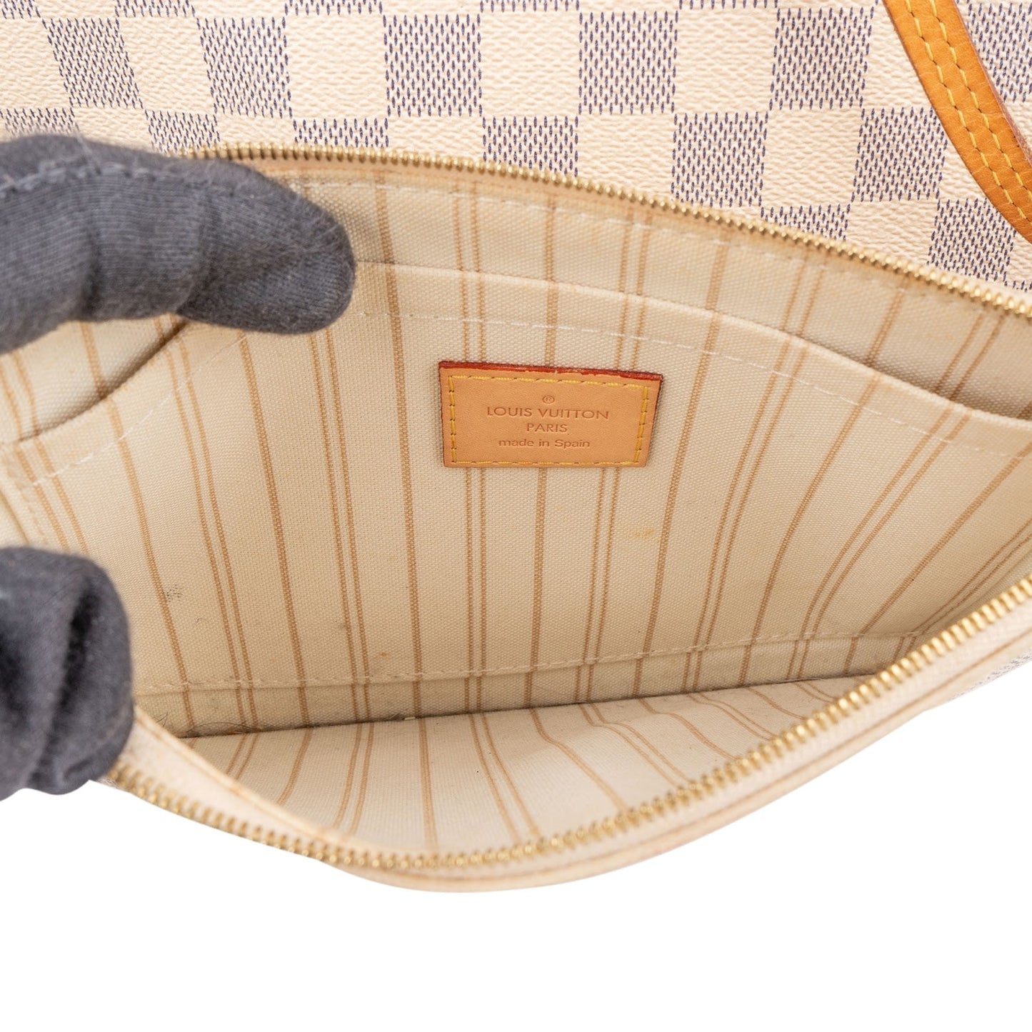 Louis Vuitton Monogram Damier Azur Canvas Neverfull MM Shoulder Bag