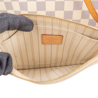 Louis Vuitton Monogram Damier Azur Canvas Neverfull MM Shoulder Bag